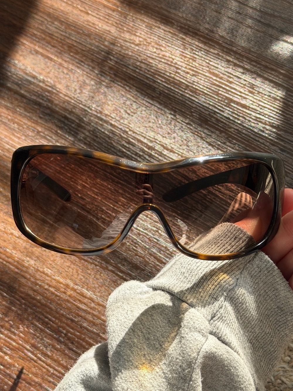 Vintage Prada Tortoise Shield Sunglasses - Brown Gradient